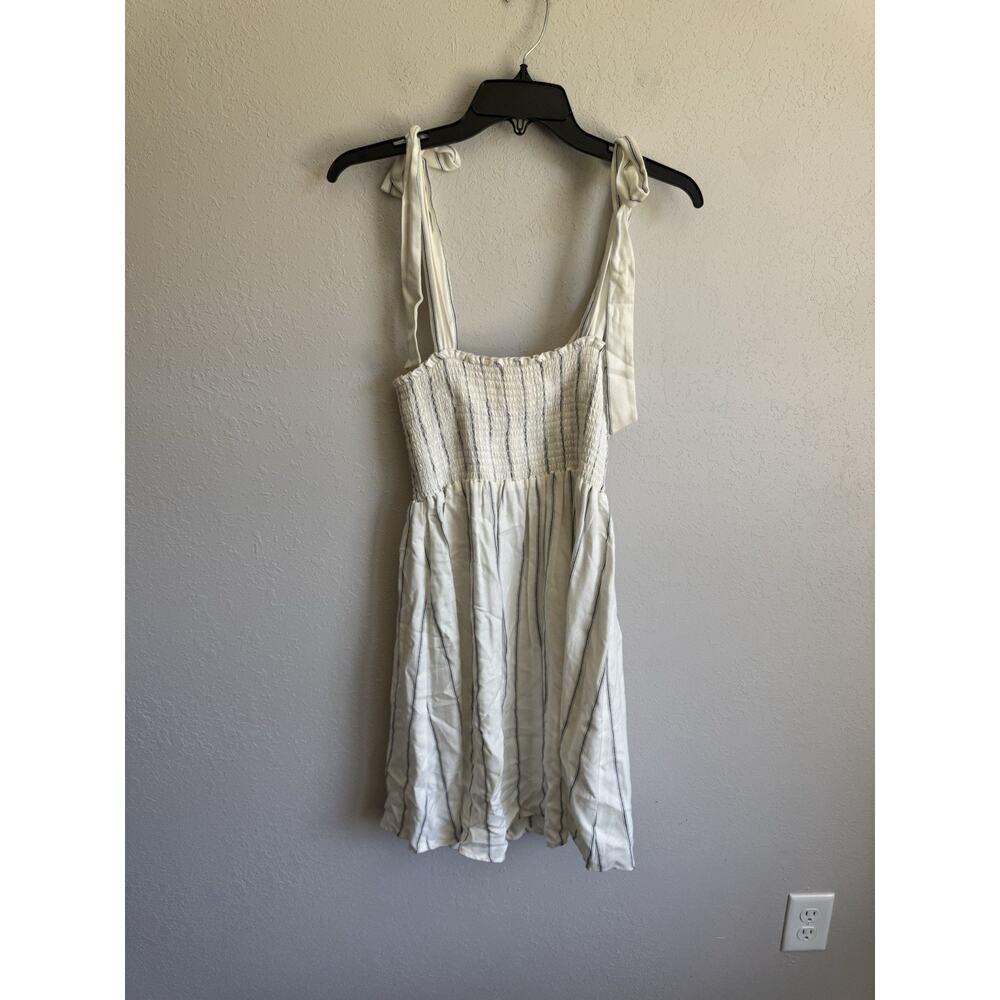 Show Me Your Mumu Cream Blue Tie Sleeve Smocked Dress Women S Summer Cottagecore